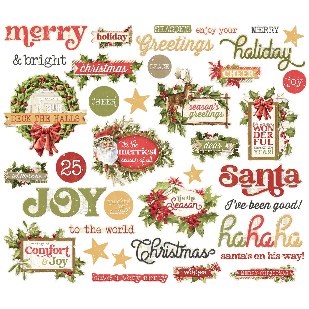 23224_SVYuletide_SentimentBits Simple Stories - Simple Vintage Yuletide Sentiment Bits & Pieces (23224)