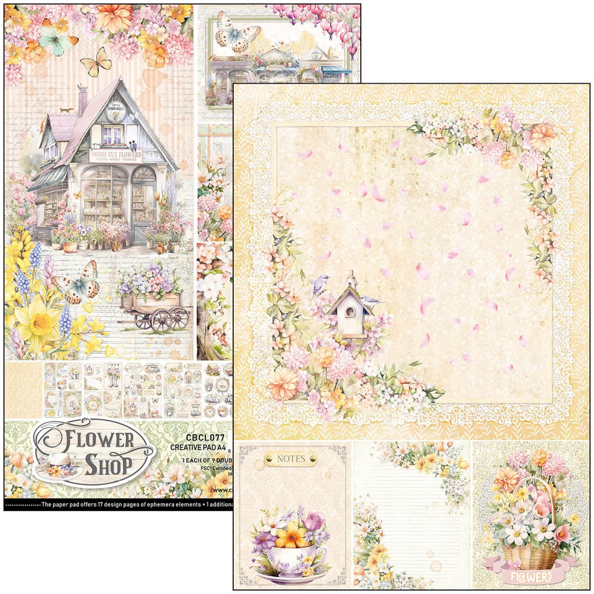 CBCL077_1 Ciao Bella - Flower Shop Paper Pad A4 Creative (CBCL077)