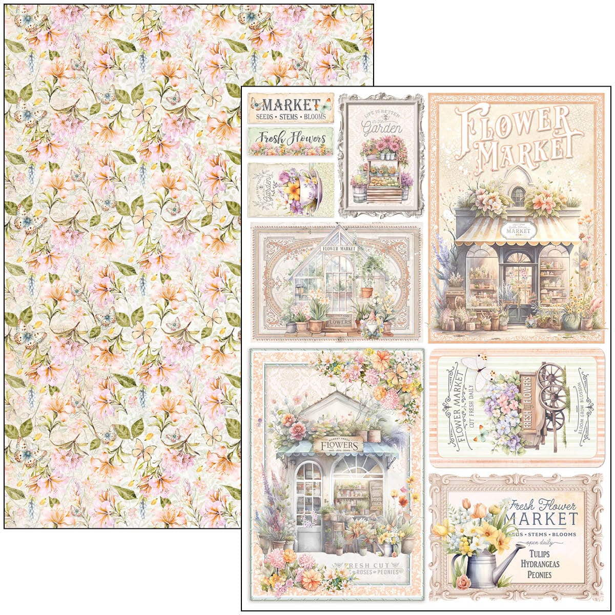CBCL077_7 Ciao Bella - Flower Shop Paper Pad A4 Creative (CBCL077)