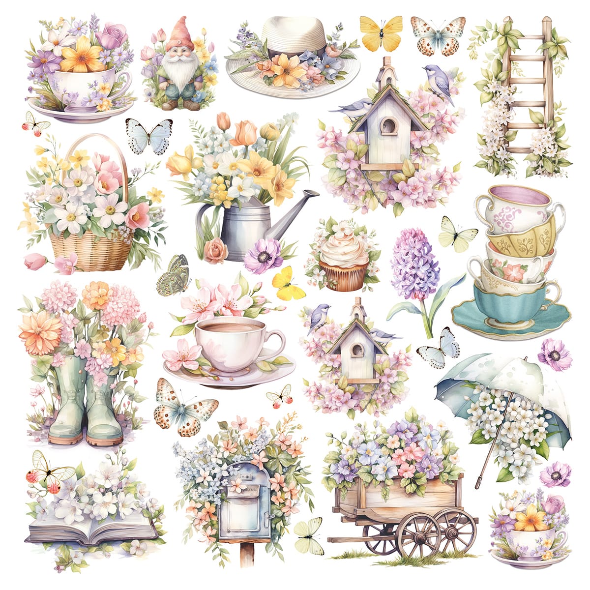 CBVQ016_2 Ciao Bella - Flower Shop Vellum 6x6 Fussy Cut (CBVQ016)