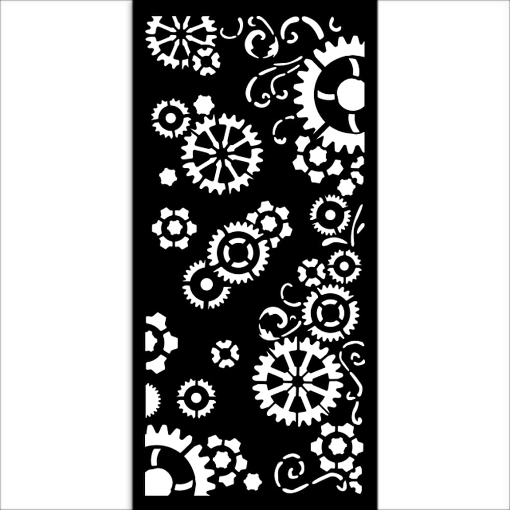 Stamperia - Gear Up for Christmas Thick Stencil 12x25cm Gears (KSTDL98)
