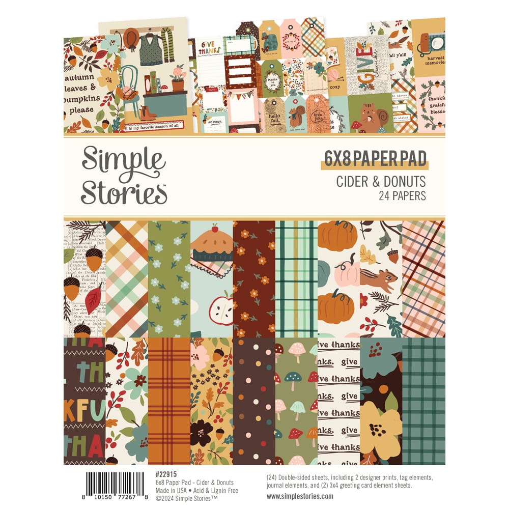 22915_CiderDonuts_6x8Pad Simple Stories - Cider & Donuts Paper Pad 6x8 (22915)