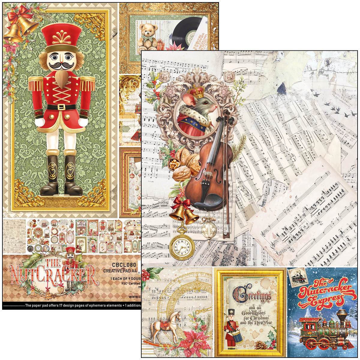 CBCL080_1 Ciao Bella - The Nutcracker Paper Pad A4 Creative (CBCL080)
