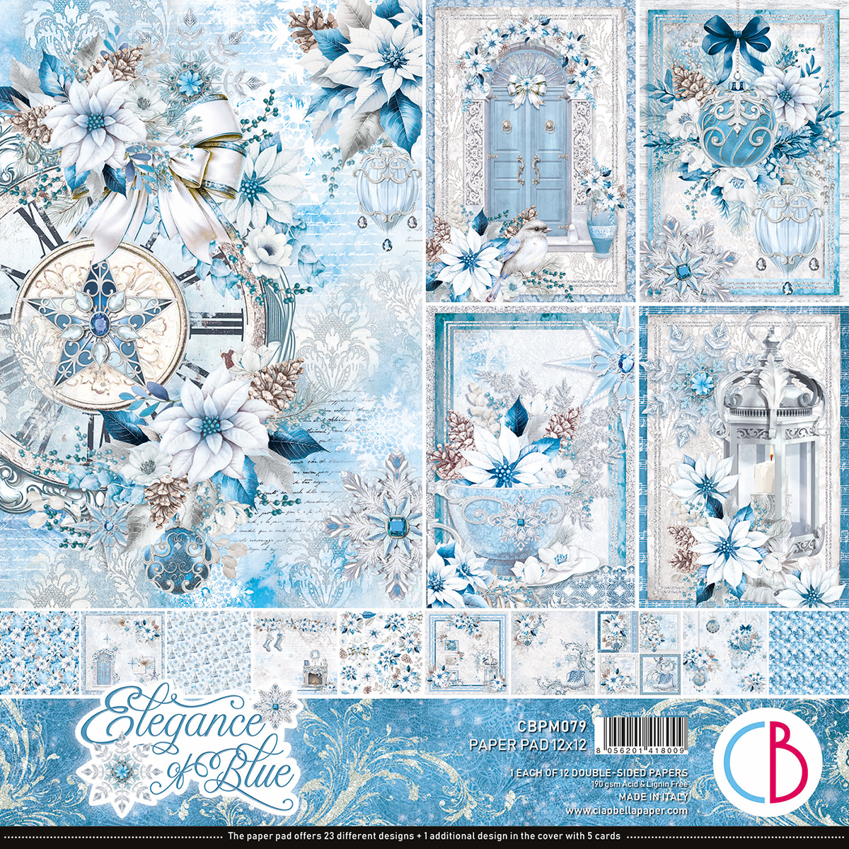 CBPM079 Ciao Bella - Elegance of Blue Paper Pad 12x12 (CBPM079)