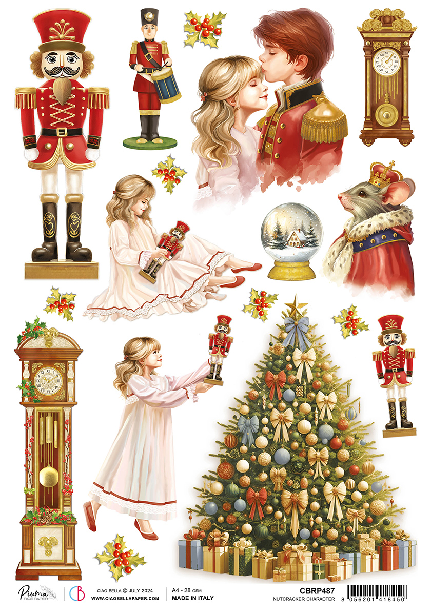 CBRP487 Ciao Bella - The Nutcracker Rice Paper A4 Nutcracker character (CBRP487)