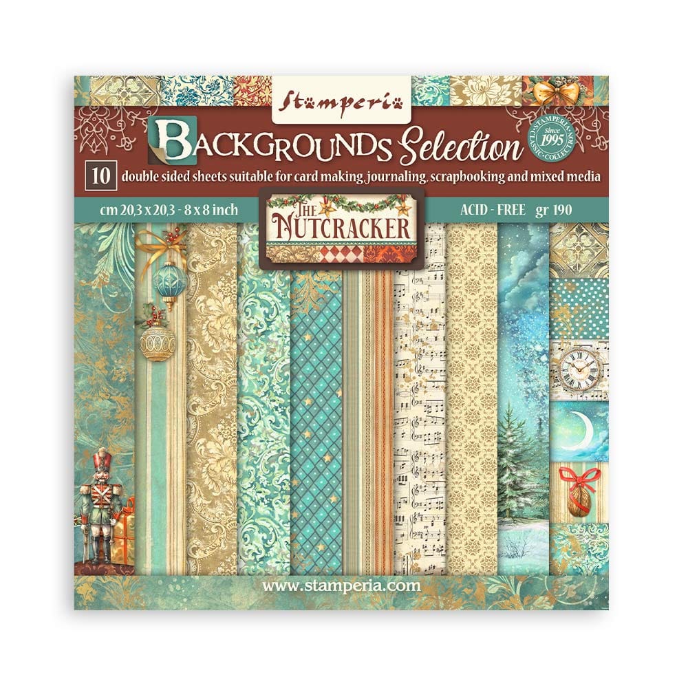 Stamperia - The Nutcracker Backgrounds 8x8 (SBBS113)