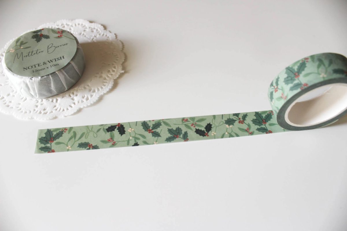 note-and-wish-mistletoe-berries-1 Note and Wish - Washi Tape Mistletoe Berries (NT-160)