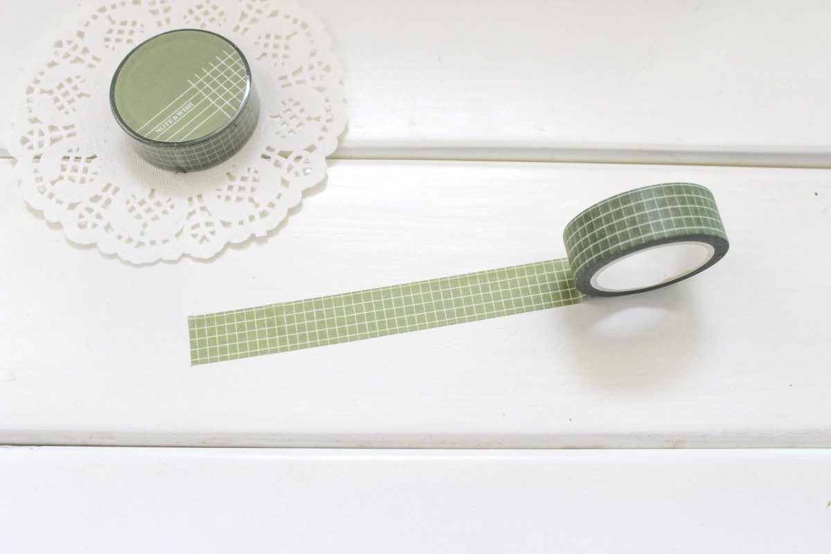 Note and Wish - Washi Tape Sage Grid (NT-99)