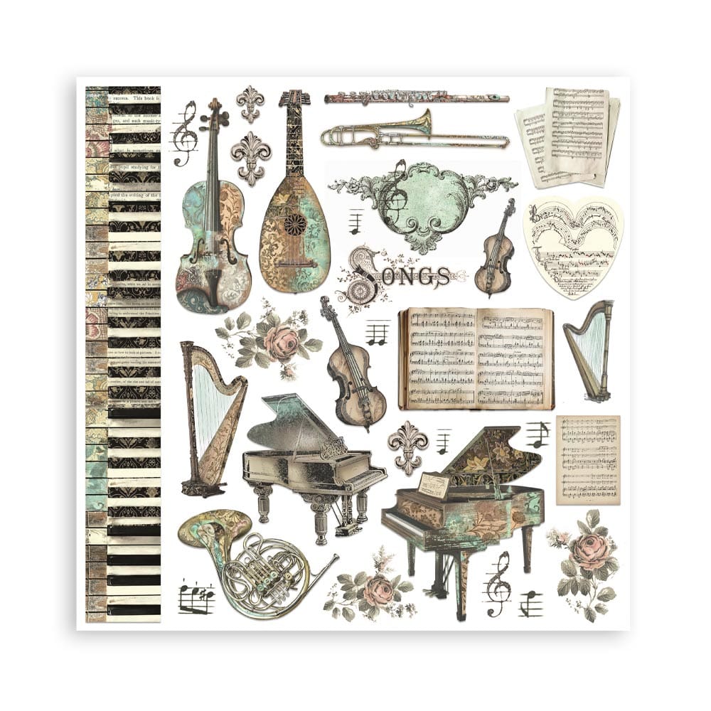 SBBL48_12 Stamperia - Music Paper Pad 12x12 (SBBL48)