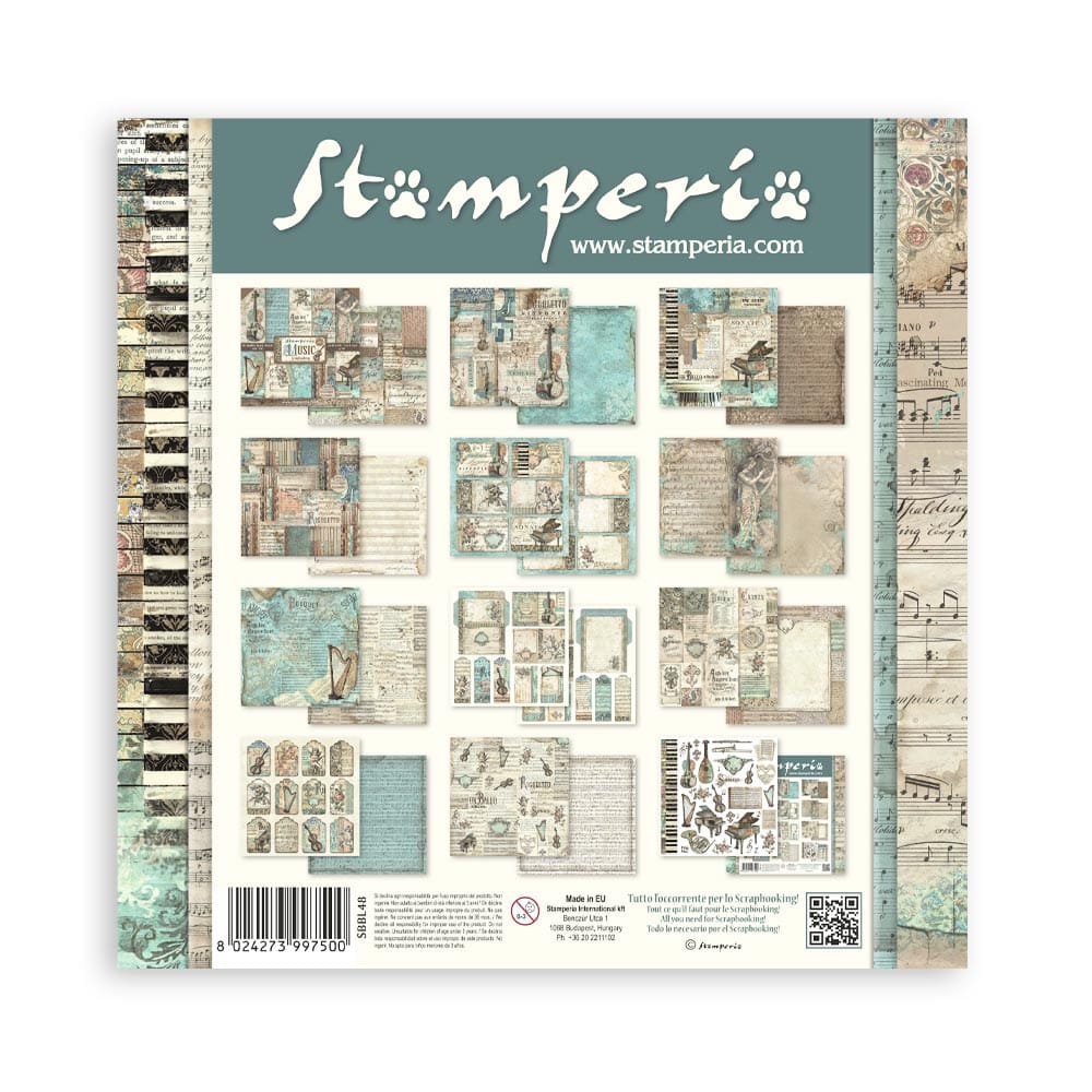 SBBL48_13 Stamperia - Music Paper Pad 12x12 (SBBL48)