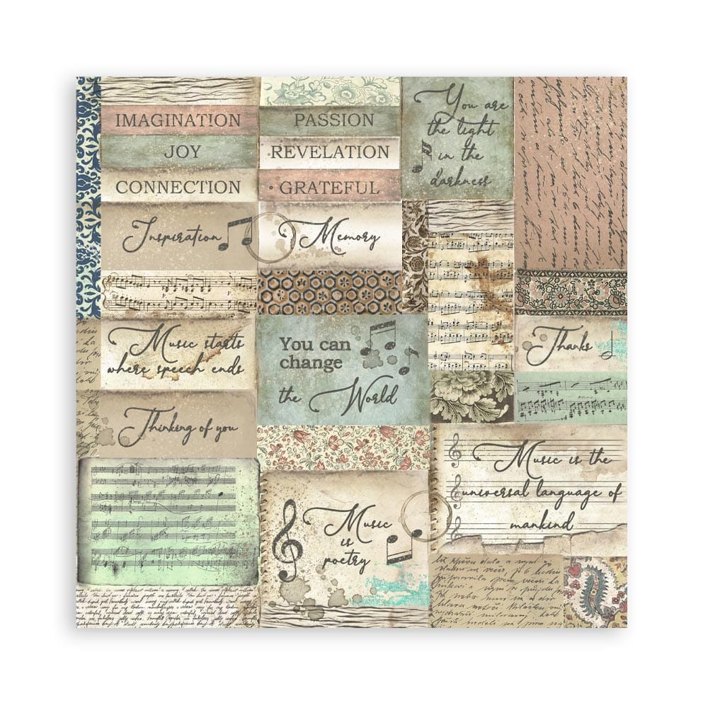 SBBL48_1A Stamperia - Music Paper Pad 12x12 (SBBL48)