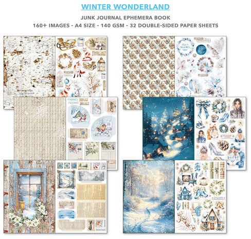 CBB001-3 Ciao Bella - Winter Wonderland - A4 Junk Journal Junk Journal Ephemera Book (CBB001)