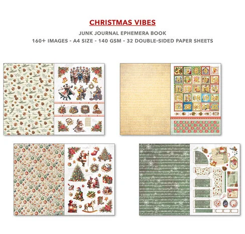CBB003-4 Ciao Bella - Christmas Vibes - A4 Junk Journal Ephemera Book (CBB003)