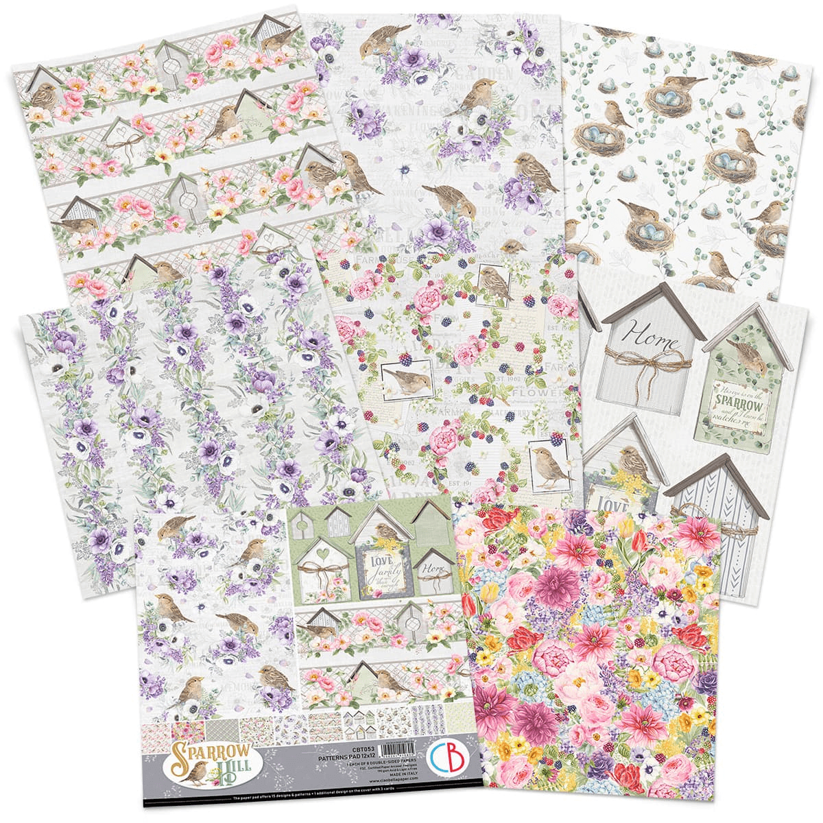 CBT053-2 Ciao Bella - Sparrow Hill Paper Pad 12x12 Patterns (CBT053)