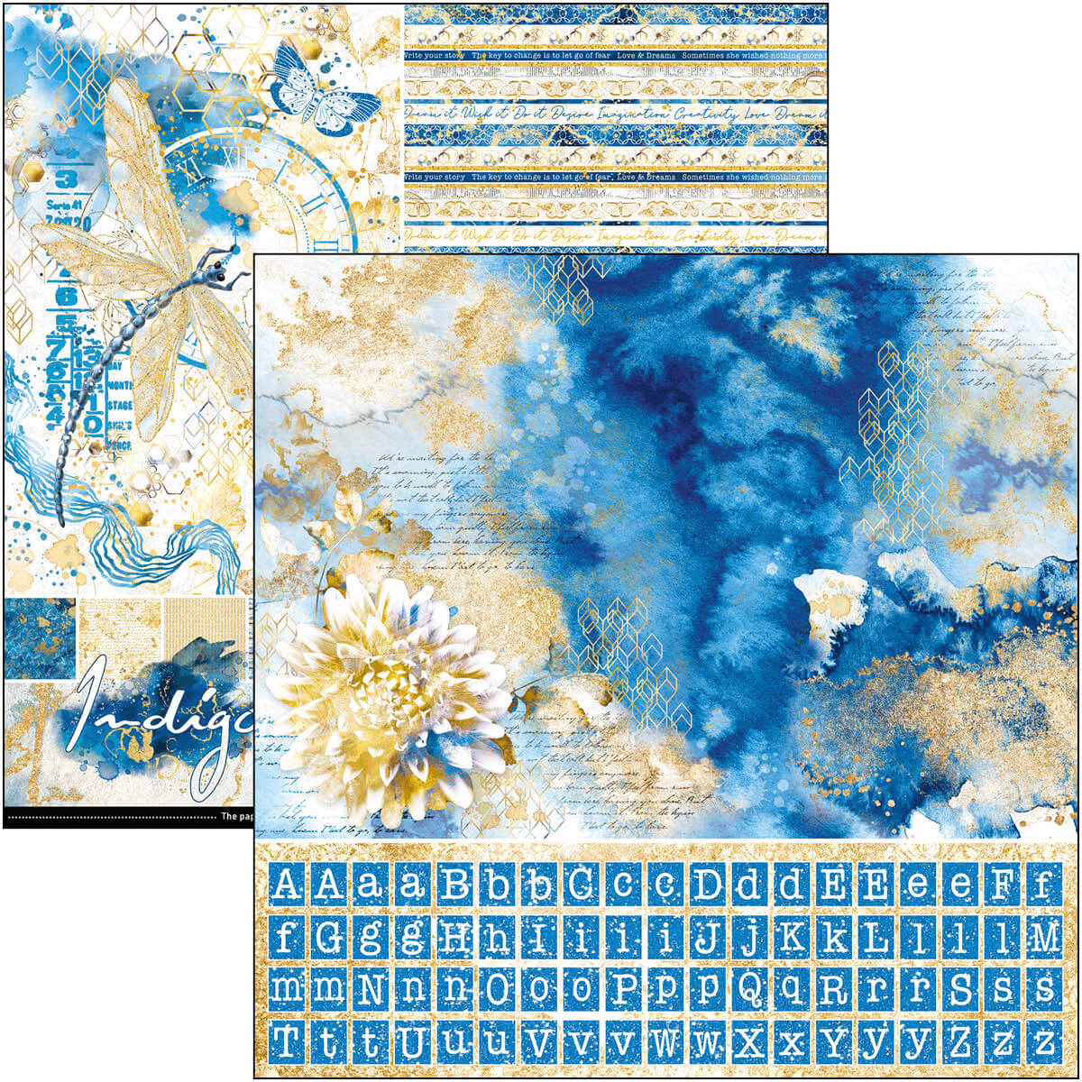 CBT061-2 Ciao Bella - Indigo Paper Pad 12x12 Patterns (CBT061)