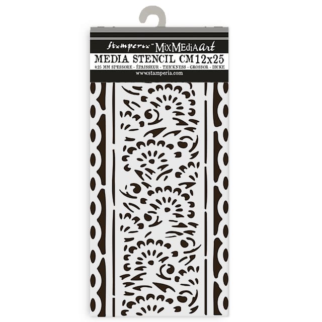 KSTDL111_1A Stamperia - Art of Travelling Thick Stencil 12x25cm Stripes (KSTDL111)