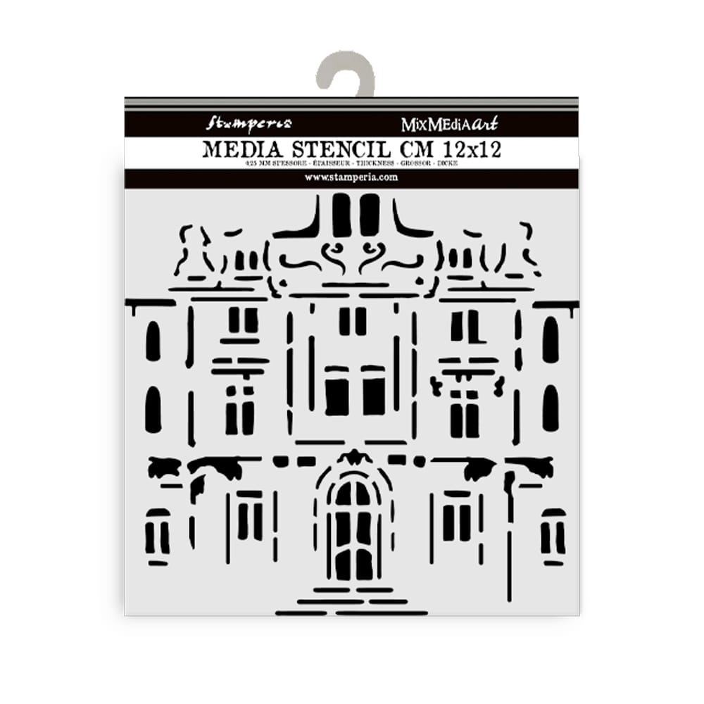 KSTDS04_1A Stamperia - Art of Travelling Thick Stencil 12x12cm Palace (KSTDS04)