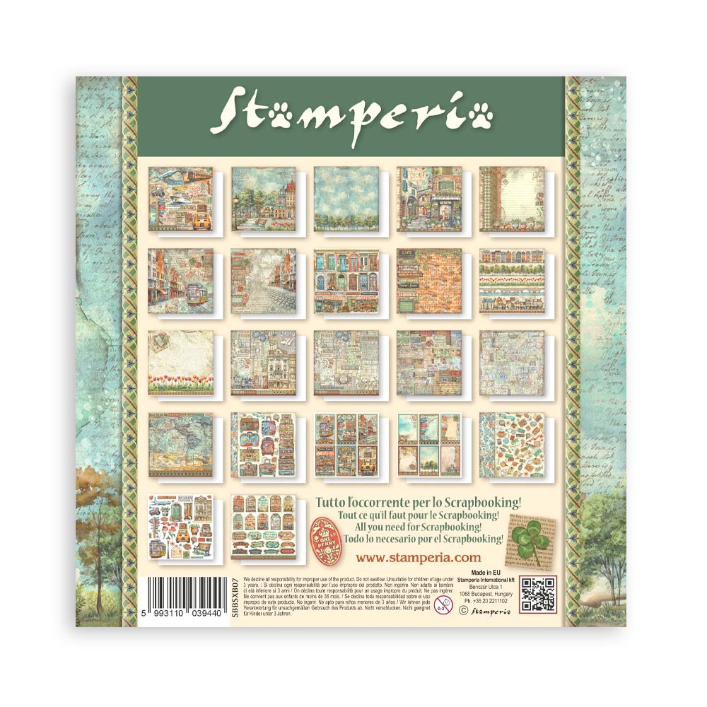 Stamperia - Art of Travelling Paper Sheets 8x8 Single Face (SBBSXB07)