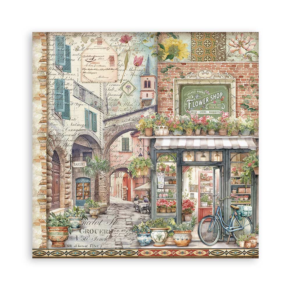 Stamperia - Art of Travelling Paper Sheets 8x8 Single Face (SBBSXB07)