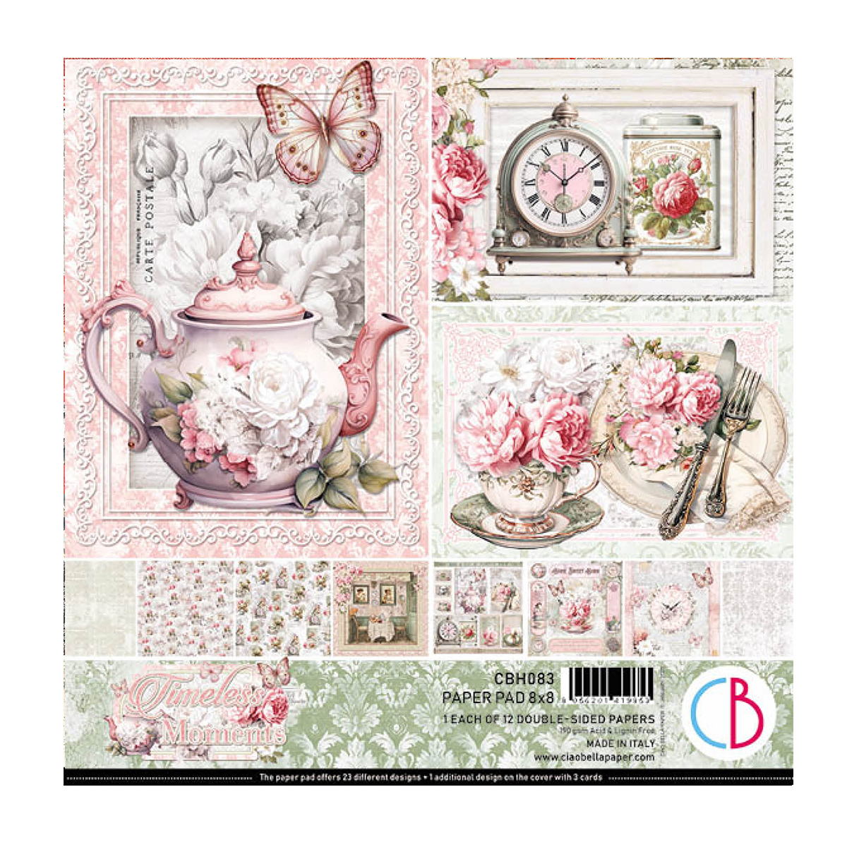 CBH083-1 Ciao Bella - Timeless Moments Paper Pad 8x8 (CBH083)
