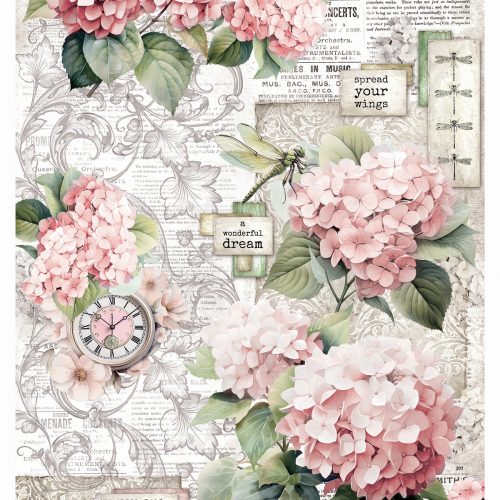 Ciao Bella - Timeless Moments Rice Paper A4 Hydrangea land (CBRP522)