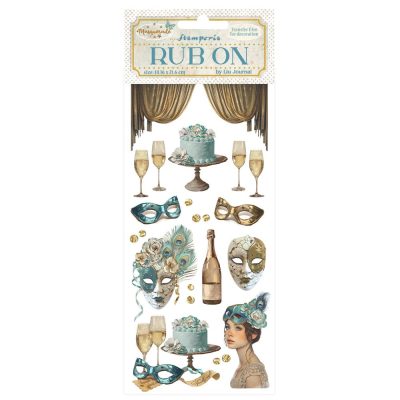 DFLRB138-1 Stamperia - Masquerade Rub-on 10,16x21,6 Masks (DFLRB138)