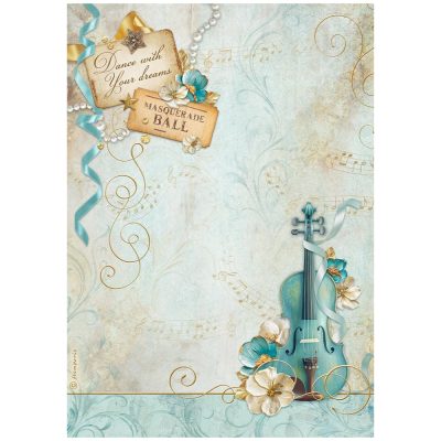 DFSA4983-1 Stamperia - Masquerade Rice Paper A4 Violin (DFSA4983)