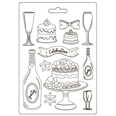 K3PTA5667-1 Stamperia - Masquerade Soft Mould A4 Flut and Cakes (K3PTA5667)
