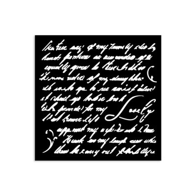KSTDS10-1 Stamperia - Masquerade Thick Stencil 12x12cm Handwriting (KSTDS10)