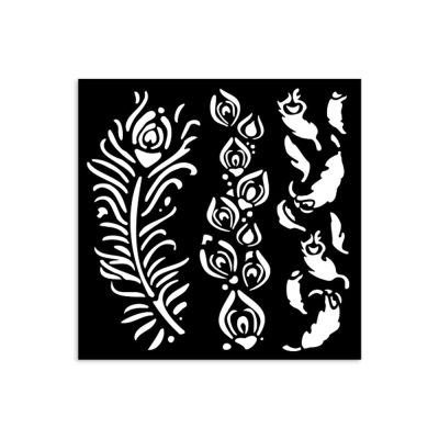 KSTDS13-1 Stamperia - Masquerade Thick Stencil 12x12cm Feathers (KSTDS13)