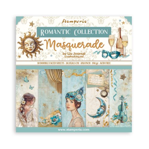 Stamperia - Masquerade Paper Pad 8x8  (SBBS121)