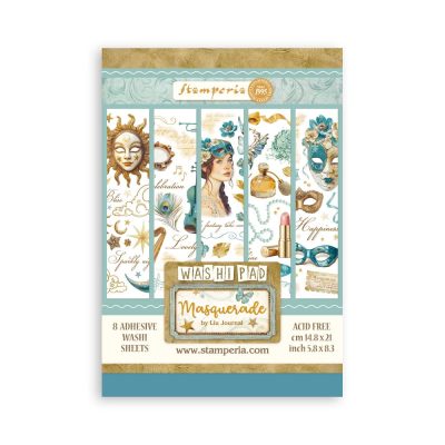 SBW15-1 Stamperia - Masquerade Washi pad 8 sheets A5 (SBW15)