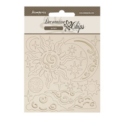 SCB251-1 Stamperia - Masquerade Decorative chips cm 14x14 Sun and Moon (SCB251)