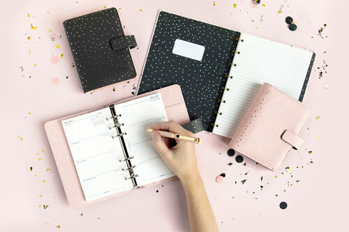 028722-7-1.jpg Filofax - Confetti Organizer Personal Charcoal (028722)