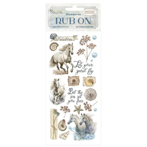 Stamperia - Silent Sea Rub-on 10,16x21,6 Horses (DFLRB156)