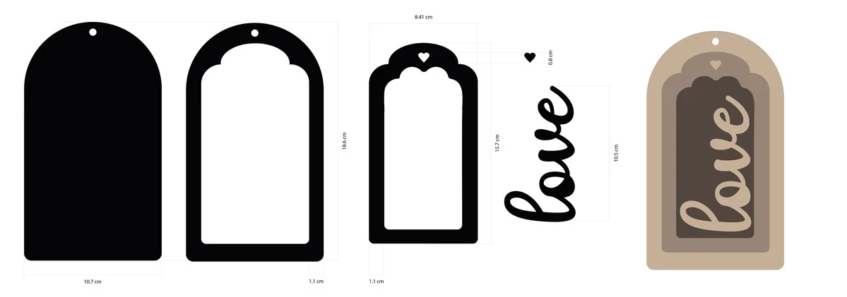 KLSM54-3 Stamperia - Timeless Crafty Shapes Tag (KLSM54)