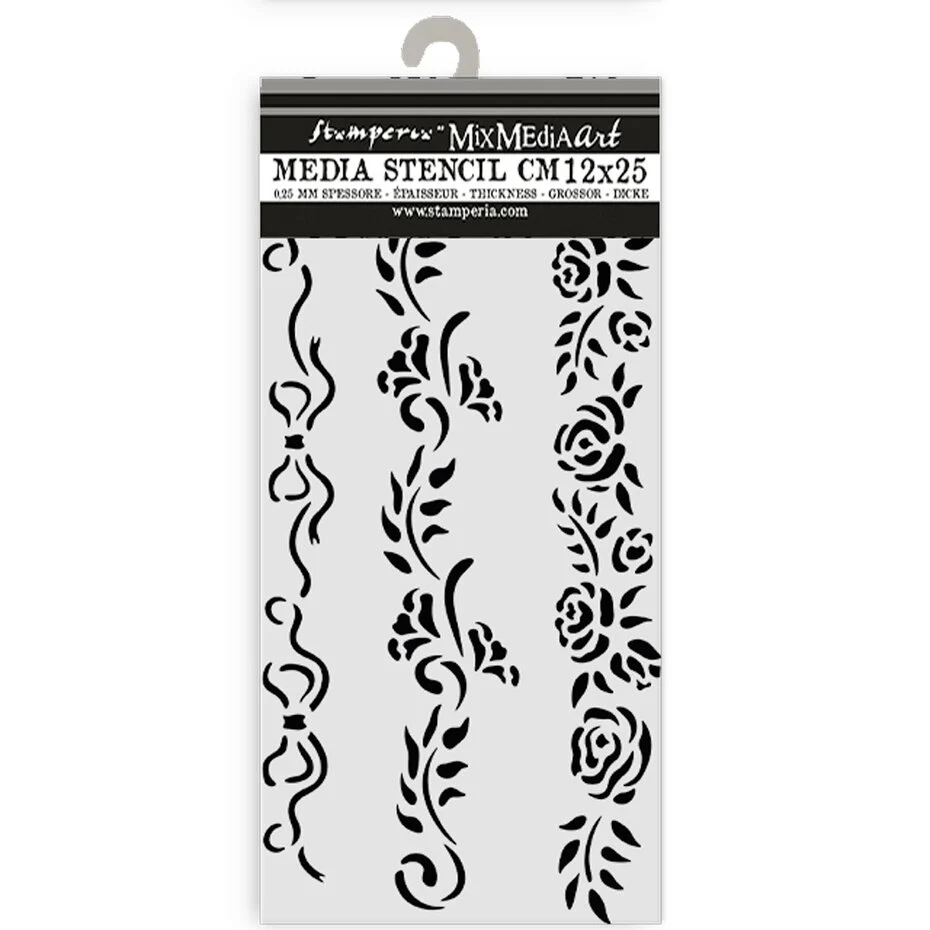 KSTDL118-2 Stamperia - Timeless Thick Stencil 12x25cm Borders (KSTDL118)