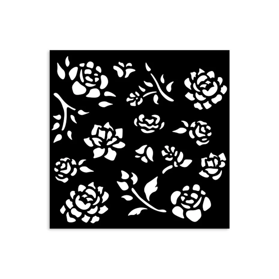 KSTDS43-1 Stamperia - Timeless Thick Stencil 12x12cm Buds Pattern (KSTDS43)