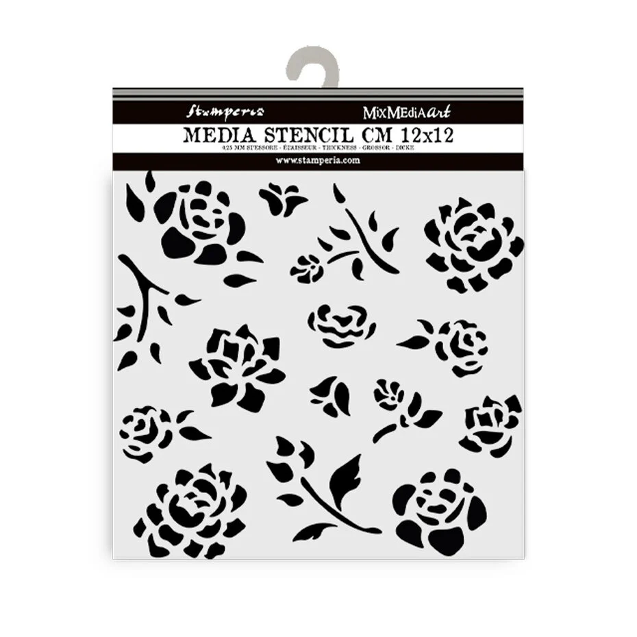 KSTDS43-2 Stamperia - Timeless Thick Stencil 12x12cm Buds Pattern (KSTDS43)