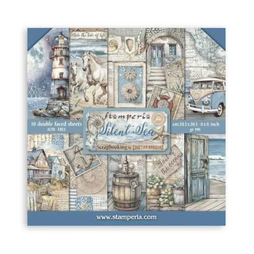 Stamperia - Silent Sea Paper Pad 8x8  (SBBS125)