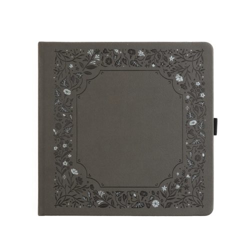 Archer & Olive - Bullet Journal Midnight Floral in Gray Dot Grid Notebook 8x8 (SQ388)