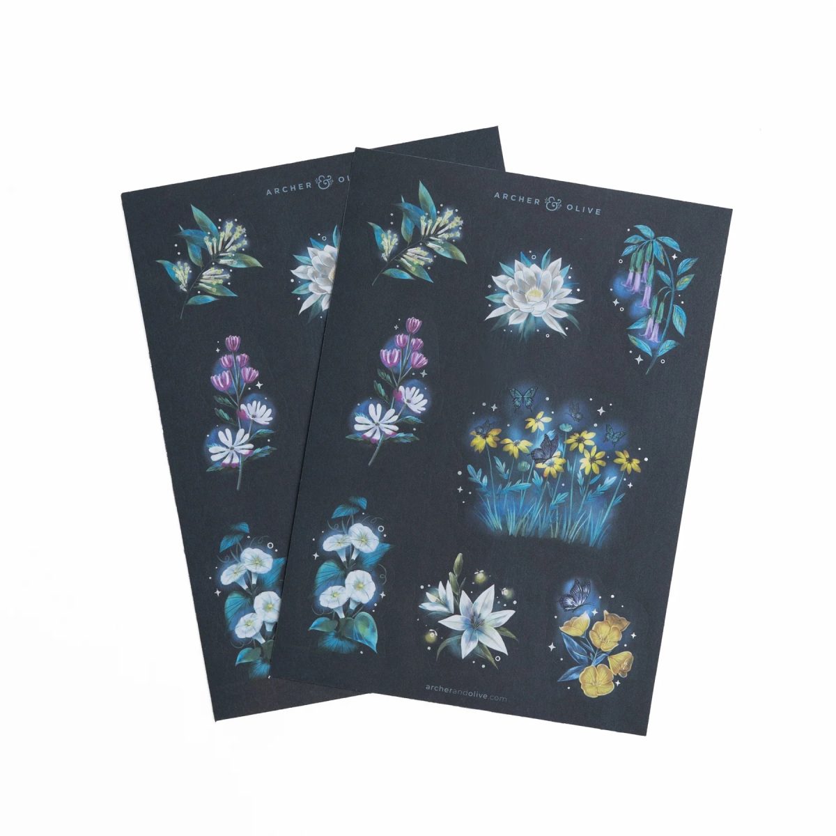 ST366-1 Archer & Olive - Midnight Floral Stickers (ST366)