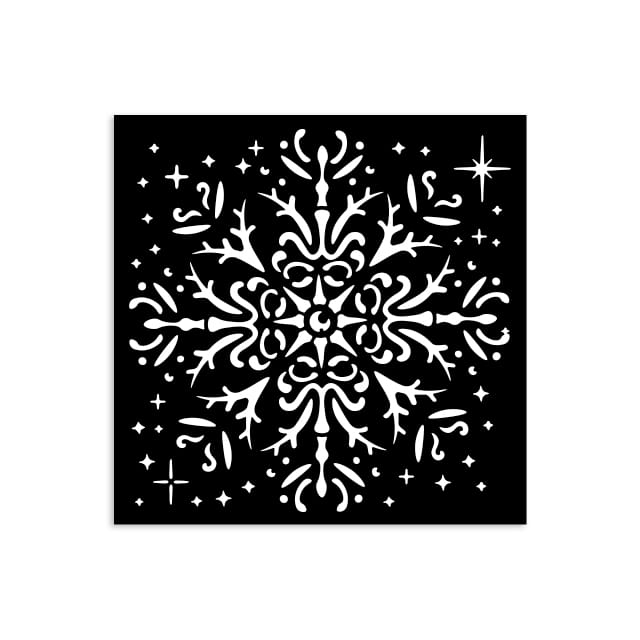 KSTDS52_1 Stamperia - The Owl's House Thick Stencil 12x12cm Snowflakes (KSTDS52)