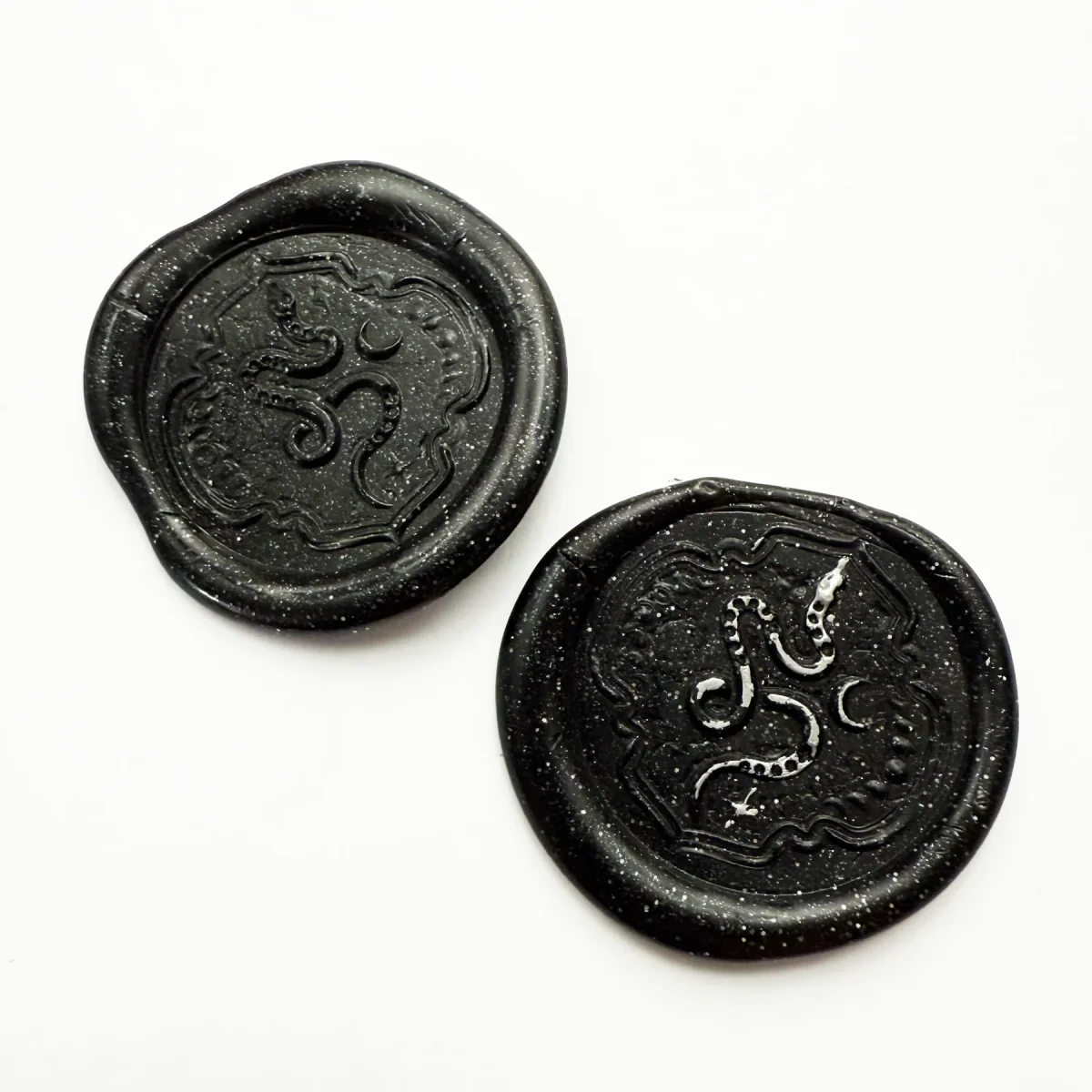 WAX302-4 Archer & Olive - Moonshade Wax Seal Beads Black Sparkles (WAX302)
