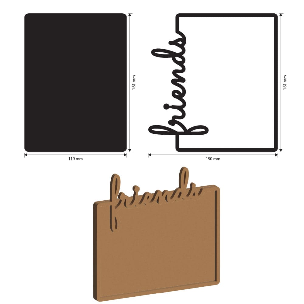 KLSM68_1B Stamperia - Furry Friends Crafty Shapes Plate Friends (KLSM68)