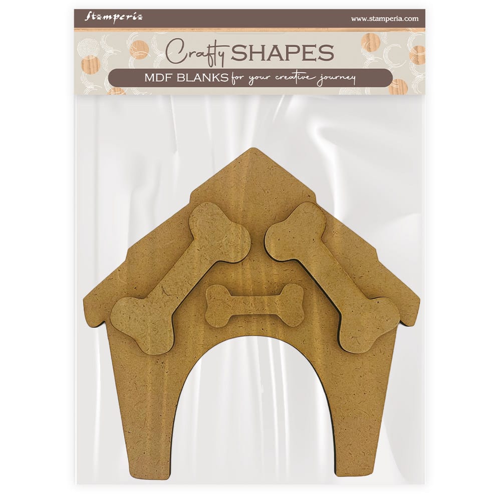 KLSM69_1A Stamperia - Furry Friends Crafty Shapes Doghouse and Bones (KLSM69)