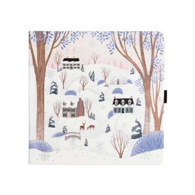 Archer & Olive - Snow and Stillness Winter Village Notebook Dot Grid 8x8 (WSQ305)