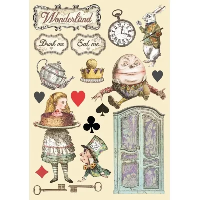 Stamperia - Alice Through the Looking Glass Wooden Shape A5 Cake (KLSP105)