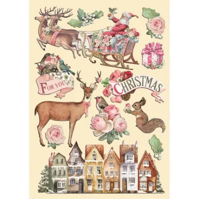 Stamperia - Pink Christmas Wooden Shape A5 (KLSP169)
