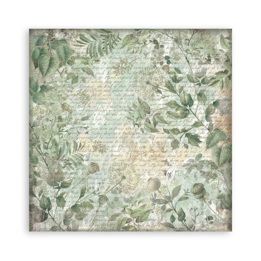 Stamperia - Herbarium Silvae Paper Sheets 8x8 Single Face (SBBSXB20)